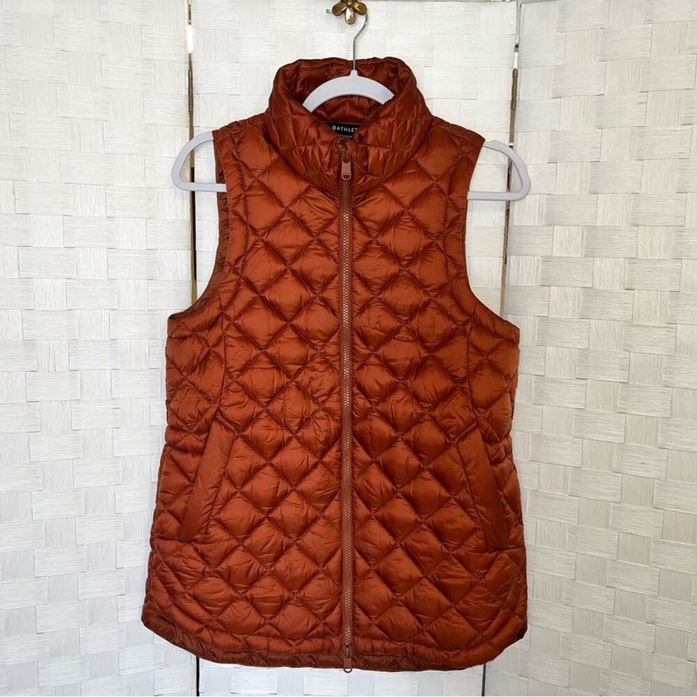 Athleta Quilted Vest In Warm Rust Women’s Size Small